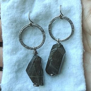 Handmade Sterling & Grey Labradorite drop earrings